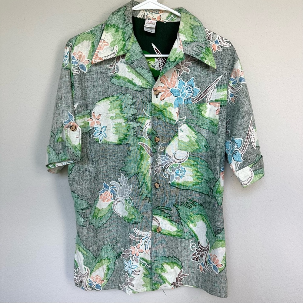 Jantzen Reverse Print Vintage Men’s Hawaiian Shirt M Made in USA